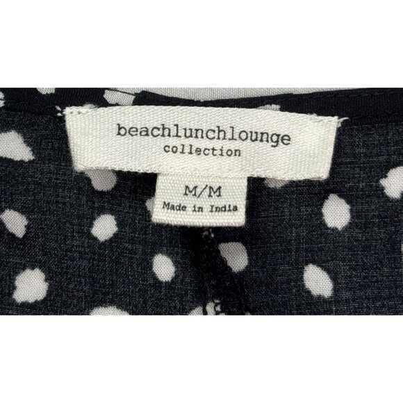 Beachlunchlounge Collection Abstract Polka Dot Top Size M Tie Front Black White - Picture 4 of 6